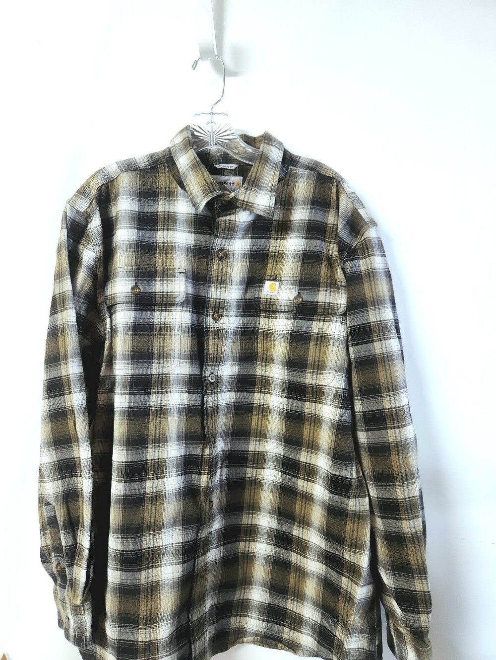 Carhartt Hubbard Heavyweight Long Sleeve Plaid Shirt Flannel Large